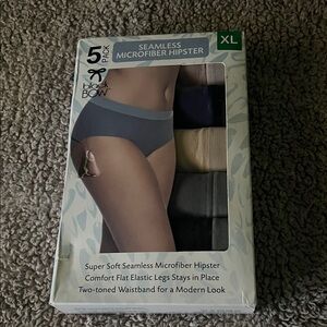 Black Bow XL Seamless Microfiber Hipster - Gray/Beige/Black Pack